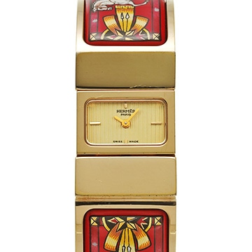 エルメス ロケ L01.201 シャンパン レディース 時計 【中古】【wristwatch】