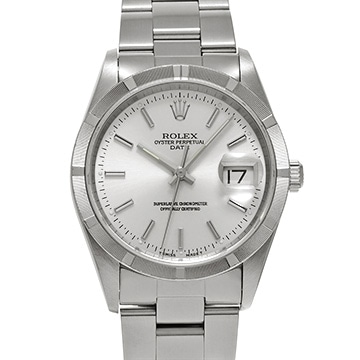 ロレックス オイスターパーペチュアル デイト 34 15210 シルバー メンズ 時計 【中古】【wristwatch】