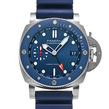 パネライ サブマーシブル GMT ルナ ロッサ チタニオ PAM01507 ブルー メンズ 時計 【中古】【wristwatch】