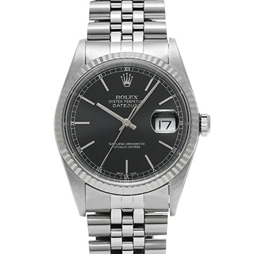 ロレックス デイトジャスト 16234 ブラック メンズ 時計 【中古】【wristwatch】