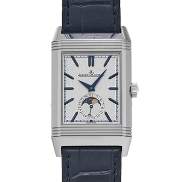 ジャガー ルクルト レベルソ トリビュート ムーン デュオ Q3958420 シルバー/ブルー メンズ 時計 【中古】【wristwatch】