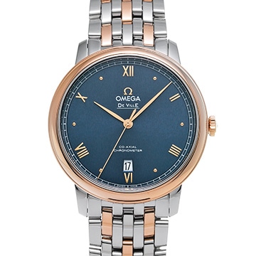オメガ デ・ヴィル プレステージ 424.20.40.20.03.001 ブルー メンズ 時計 【中古】【wristwatch】