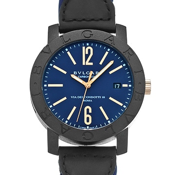 ブルガリ ブルガリブルガリ カーボンゴールド BB40CL ブルー メンズ 時計 【中古】【wristwatch】
