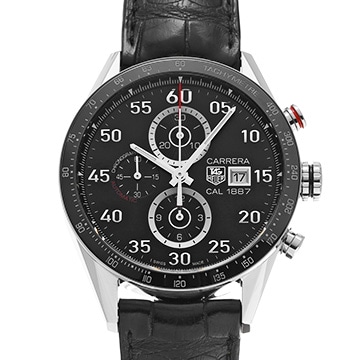 タグ ホイヤー カレラ キャリバー1887 クロノグラフ CAR2A10.FC6235 ブラック メンズ 時計 【中古】【wristwatch】