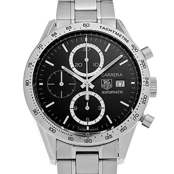 タグ ホイヤー カレラ キャリバー16 クロノグラフ CV2016.BA0786 ブラック メンズ 時計 【中古】【wristwatch】