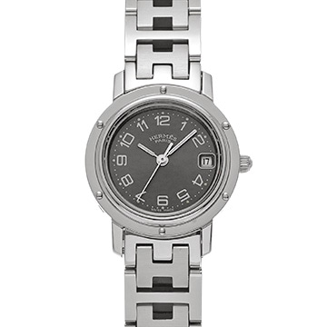 エルメス クリッパー CL4.210 グレー レディース 時計 【中古】【wristwatch】