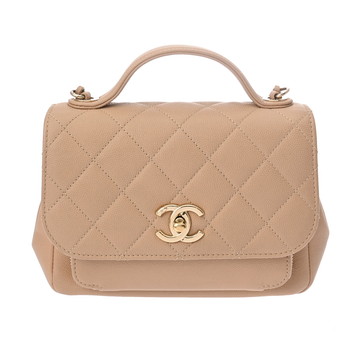 シャネル ビジネス アフィニティ ベージュ A93749 キャビアスキン レディース バッグ 【中古】【bag】