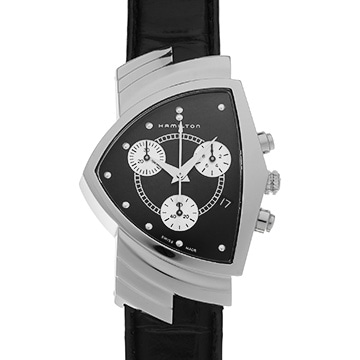 ハミルトン ベンチュラ クロノグラフ H24412732 ブラック メンズ 時計 【中古】【wristwatch】