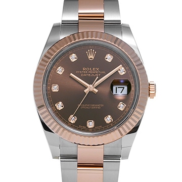 ロレックス デイトジャスト 41 126331G チョコレートブラウン/ダイヤモンド メンズ 時計 【中古】【wristwatch】