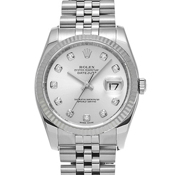 ロレックス デイトジャスト 116234G シルバー/ダイヤモンド メンズ 時計 【中古】【wristwatch】