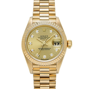 ロレックス デイトジャスト 69178G シャンパン/ダイヤモンド レディース 時計 【中古】【wristwatch】