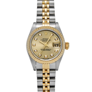 ロレックス デイトジャスト 69173G シャンパン/ダイヤモンド レディース 時計 【中古】【wristwatch】