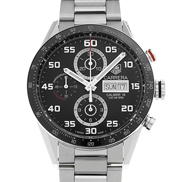タグ ホイヤー カレラ キャリバー16 クロノグラフ デイデイト CV2A1R.BA0799 ブラック メンズ 時計 【中古】【wristwatch】