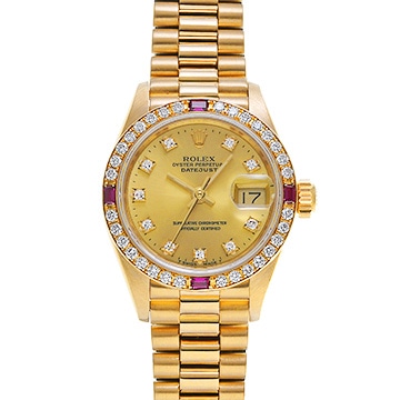 ロレックス デイトジャスト 69068G シャンパン/ダイヤモンド レディース 時計 【中古】【wristwatch】