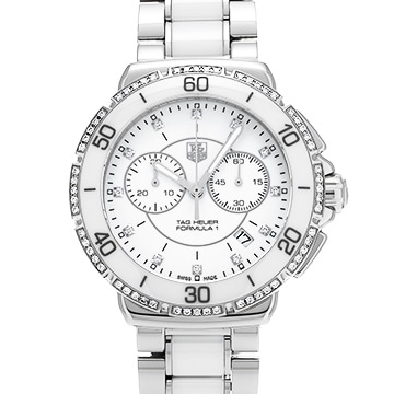 タグ ホイヤー フォーミュラ1 クォーツ クロノグラフ CAH1213.BA0863 ホワイト/ダイヤモンド レディース 時計 【中古】【wristwatch】