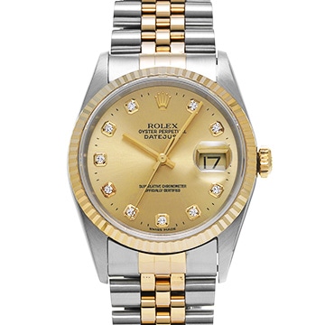 ロレックス デイトジャスト 16233G シャンパン/ダイヤモンド メンズ 時計 【中古】【wristwatch】