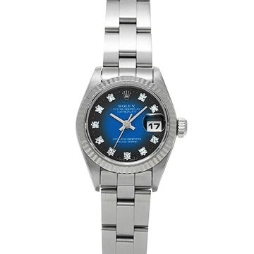 ロレックス デイトジャスト 69174G ブルー・グラデーション/ダイヤモンド レディース 時計 【中古】【wristwatch】