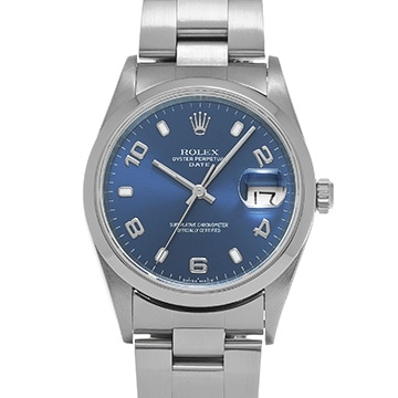 ロレックス オイスターパーペチュアル デイト 15200 ブルー メンズ 時計 【中古】【wristwatch】