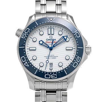 オメガ シーマスター ダイバー300 コーアクシャル マスタークロノメーター 2020 東京オリンピック 522.30.42.20.04.001 ホワイト メンズ 時計 【中古】【wristwatch】