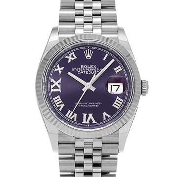 ロレックス デイトジャスト 36 126234 オーベルジーヌ/ダイヤモンド メンズ 時計 【中古】【wristwatch】