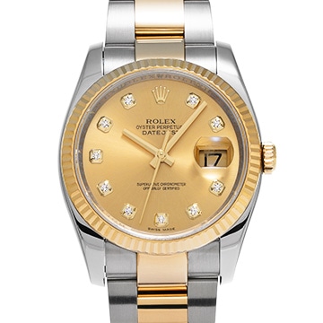 ロレックス デイトジャスト 116233G シャンパン/ダイヤモンド メンズ 時計 【中古】【wristwatch】