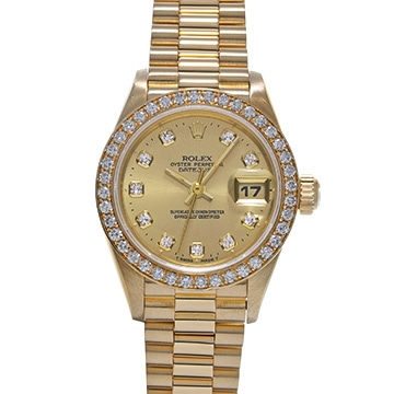 ロレックス デイトジャスト 69138G シャンパン/ダイヤモンド レディース 時計 【中古】【wristwatch】