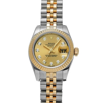 ロレックス デイトジャスト 179173G シャンパン/ダイヤモンド レディース 時計 【中古】【wristwatch】