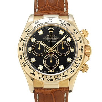 ロレックス コスモグラフ デイトナ 116518G ブラック/ダイヤモンド メンズ 時計 【中古】【wristwatch】