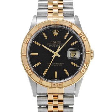 ロレックス デイトジャスト 16233 ブラック メンズ 時計 【中古】【wristwatch】