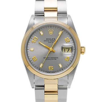 ロレックス オイスターパーペチュアル デイト 15203 グレー メンズ 時計 【中古】【wristwatch】