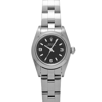 ロレックス オイスターパーペチュアル 76080 ブラック レディース 時計 【中古】【wristwatch】