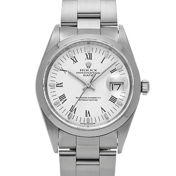 ロレックス オイスターパーペチュアル デイト 34 15200 ホワイト メンズ 時計 【中古】【wristwatch】