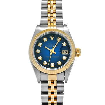 ロレックス デイトジャスト 69173G ブルー・グラデーション/ダイヤモンド レディース 時計 【中古】【wristwatch】