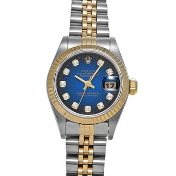 ロレックス デイトジャスト 69173G ブルー・グラデーション/ダイヤモンド レディース 時計 【中古】【wristwatch】