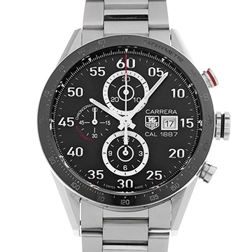タグ ホイヤー カレラ キャリバー1887 クロノグラフ CAR2A10.BA0799 ブラック メンズ 時計 【中古】【wristwatch】