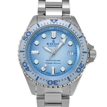エドックス ネプチュニアン グランデ リザーブ デイト オートマティック 80801-3BBUM-BUCDN ブルー・グラデーション メンズ 時計 【中古】【wristwatch】