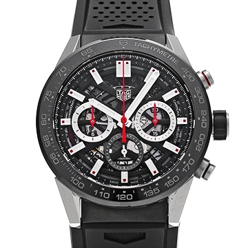 タグ ホイヤー カレラ キャリバーホイヤー02 クロノグラフ CBG2A10.FT6168 ブラック メンズ 時計 【中古】【wristwatch】