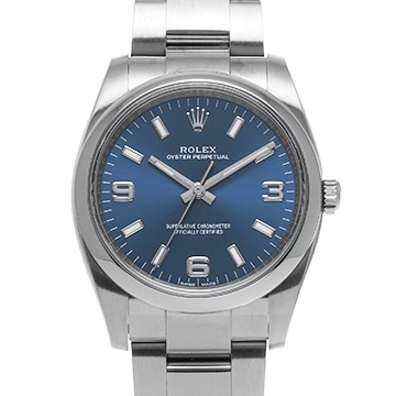 ロレックス オイスターパーペチュアル 114200 ブルー メンズ 時計 【中古】【wristwatch】