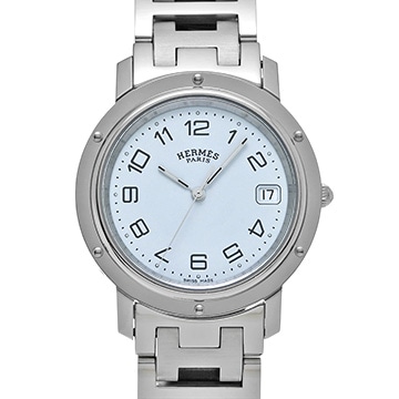エルメス クリッパー CL6.710 ホワイト メンズ 時計 【中古】【wristwatch】