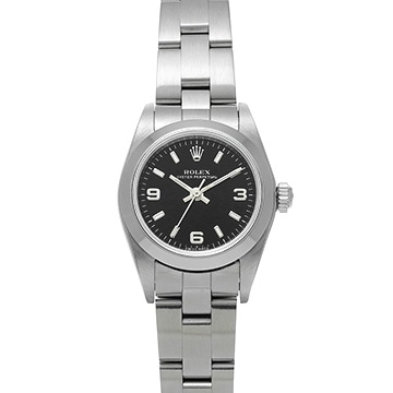 ロレックス オイスターパーペチュアル 76080 ブラック レディース 時計 【中古】【wristwatch】