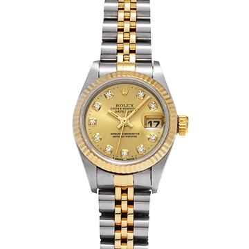 ロレックス デイトジャスト 69173G シャンパン/ダイヤモンド レディース 時計 【中古】【wristwatch】