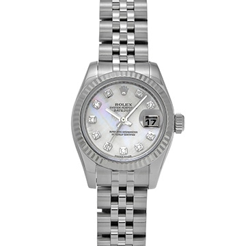 ロレックス デイトジャスト 179174NG ピンクシェル/ダイヤモンド レディース 時計 【中古】【wristwatch】