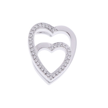 カルティエ インターレースダブルハートチャーム シルバー K18ホワイトゴールド WG レディース ジュエリー 【中古】【jewelry】