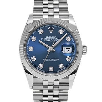 ロレックス デイトジャスト 36 126234G ブライトブルー/ダイヤモンド メンズ 時計 【新品】【wristwatch】