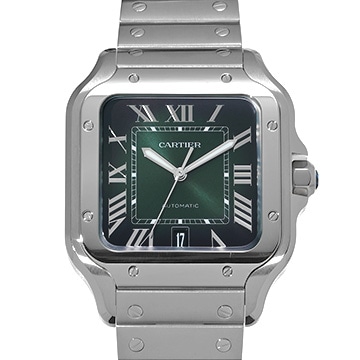 カルティエ サントス ドゥ カルティエ LM WSSA0062 グリーン メンズ 時計 【中古】【wristwatch】