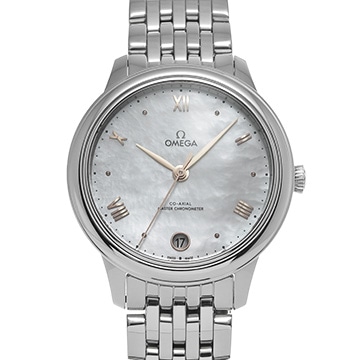 オメガ デ・ヴィル プレステージ コーアクシャル マスタークロノメーター 434.10.34.20.05.001 ホワイトシェル レディース 時計 【中古】【wristwatch】