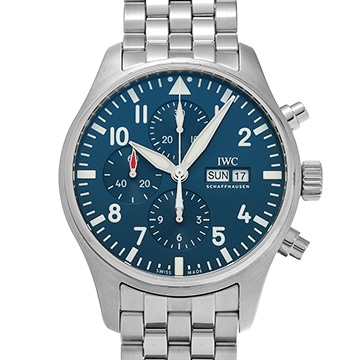 IWC パイロットウォッチ クロノグラフ プティ・プランス IW377717 ブルー メンズ 時計 【中古】【wristwatch】