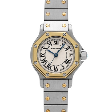 カルティエ サントス オクタゴン SM W2001683 アイボリー レディース 時計 【中古】【wristwatch】