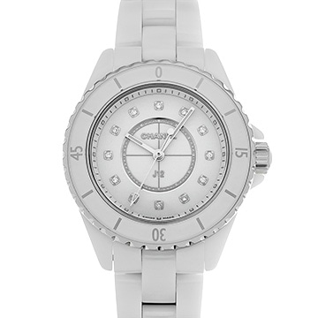 シャネル J12 33MM H5703 ホワイトラッカー/ダイヤモンド レディース 時計 【中古】【wristwatch】
