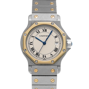 カルティエ サントス オクタゴン W2001583 アイボリー レディース 時計 【中古】【wristwatch】